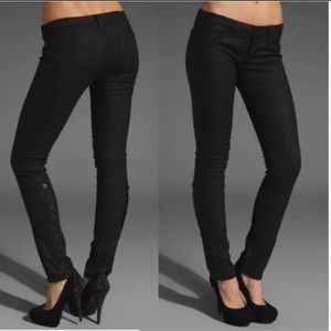 HUDSON BLACK COATED FONDA BUTTON LEG JEAN SZ 29